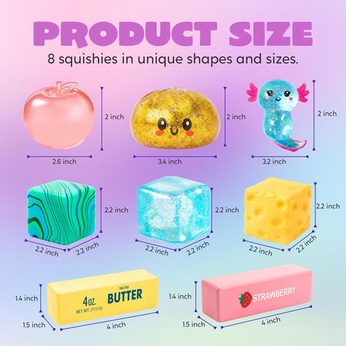 Squish Squad 8 Pack Sensory Squishy Set